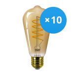 Fordelspakke 10x Philips MASTER Value LED Pære E27 Edison Filament Guld 4W 250lm - 818 Ekstra Varm Hvid | Dæmpbar - Erstatter 25W