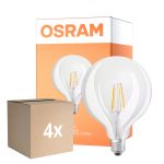 Fordelspakke 4x Osram SuperStar LED E27 Globe 125mm filament klar 7W 806lm - 822-827 Dim to Warm | dæmpbar - erstatter 60W