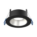 Noxion LED Spot Ares Dyb ring Sort - med Indre Ring Sølv | Udsnit 68mm - incl. GU10 Fitting